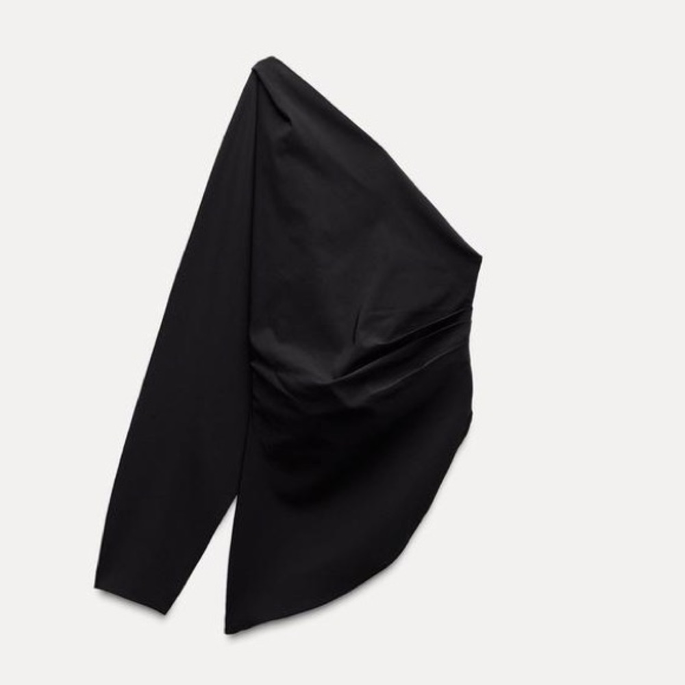 ZARA RUCHED ASYMMETRIC TOP